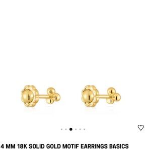 Tous 18K Solid Gold Floral Motif Stud Earrings - Gold